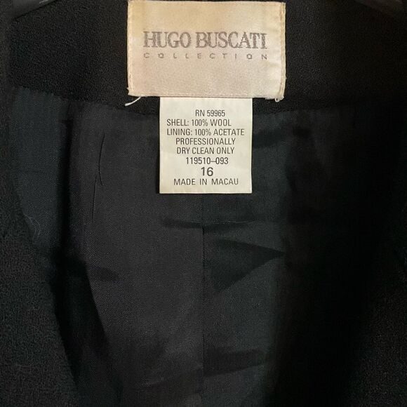 Hugo Buscati Vintage Double Breasted Wool Blazer Plus Size - Picture 3 of 3